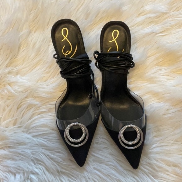 Sam Edelman Adrian Ankle Tie Pointed Toe Embellishment High Heel Pumps Size 9.5 - Picture 9 of 12